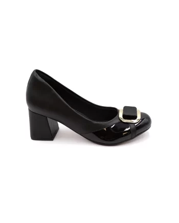 ANABELLE 01 TACO #5 CUERINA NEGRO X CHAROL NEGRO